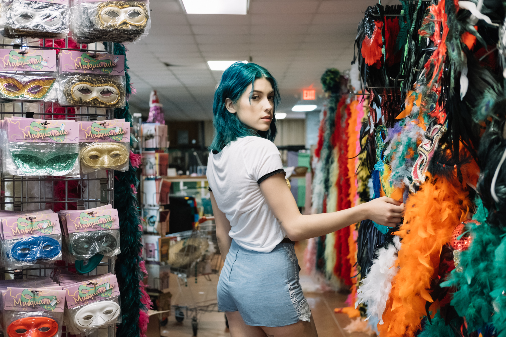 Mardi Gras mask shopping with Gabrielle in New Orleans. photo: Hunter Holder