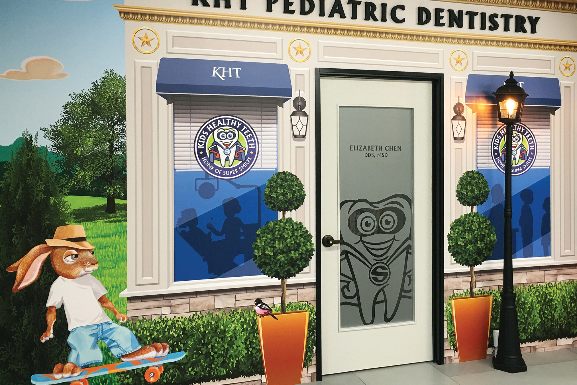 Custom Themed Main Street Dental Office Hallway