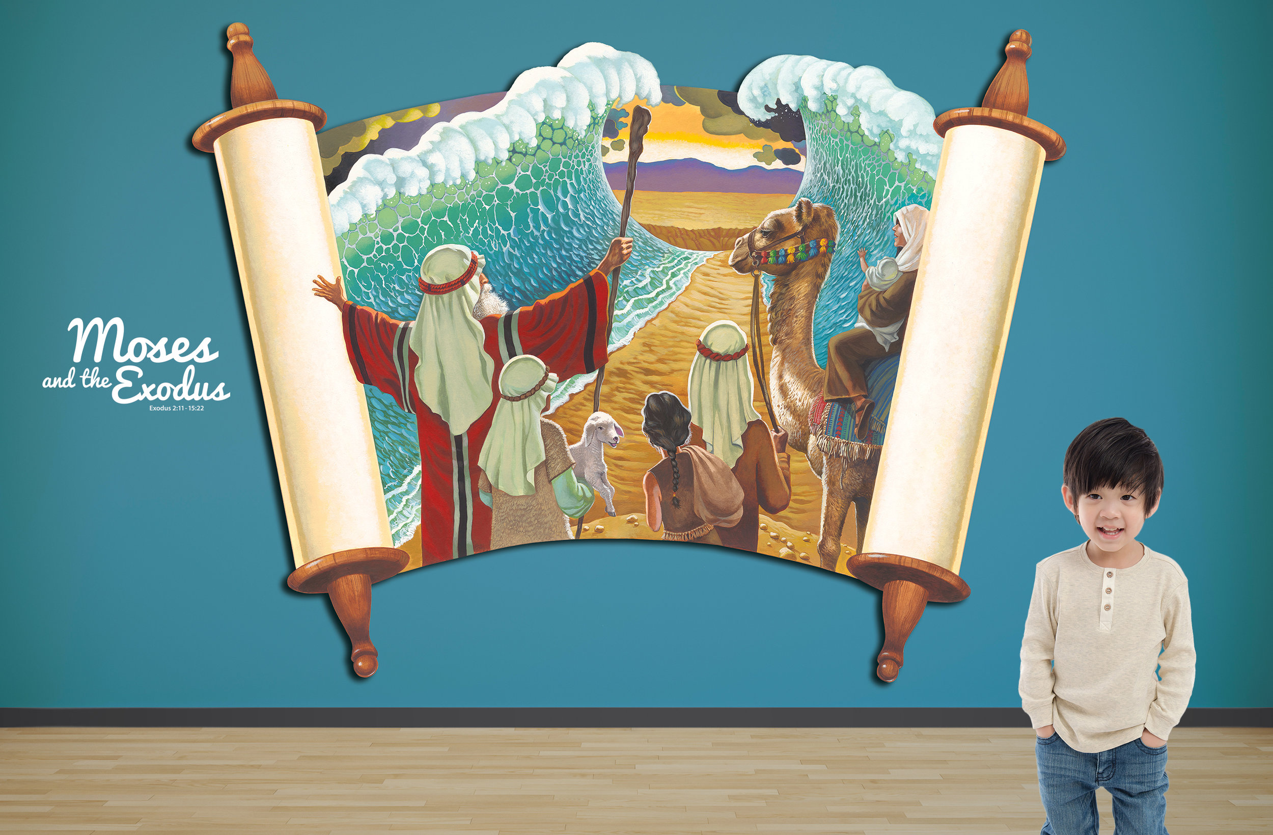 Children's Ministry Themed Biblical Theme Hallway Relief Illustrations