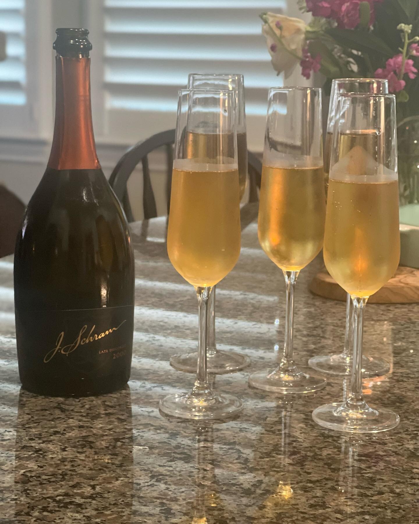 Mark and I have been saving a JSchram 2000 for a special day. ..No better occasion than a family celebration for the engagement of our son and our future daughter-in-law ❤️ Welcome to the family @caitlinmacrina! #wedding #love #family #schramsberg #w
