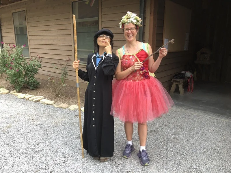 At camp, being…well…campy.