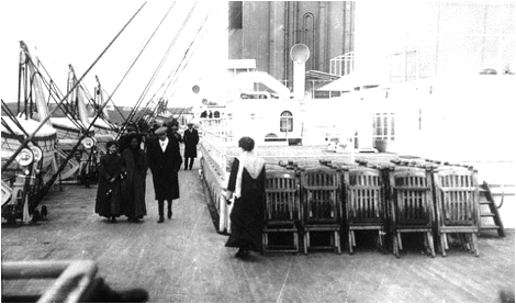 The actual deck chairs on the actual Titanic