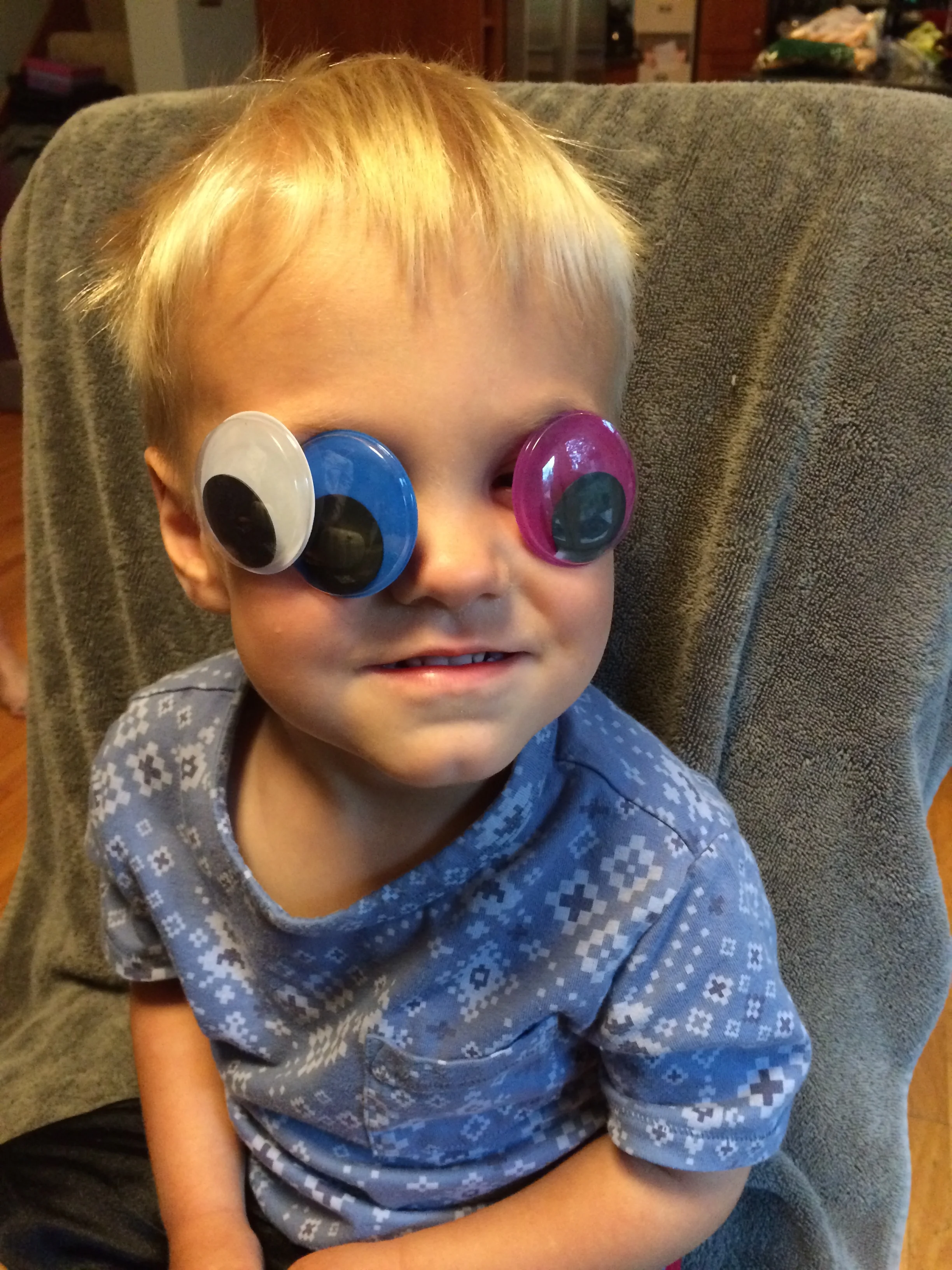 This is what my son thought of the pumpkin craft I tried to force him to make this year. "Look mommy I'm an eyeball!"