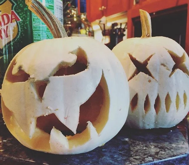 I spent hours carving pumpkins for the tablescape at my cancelled party. 