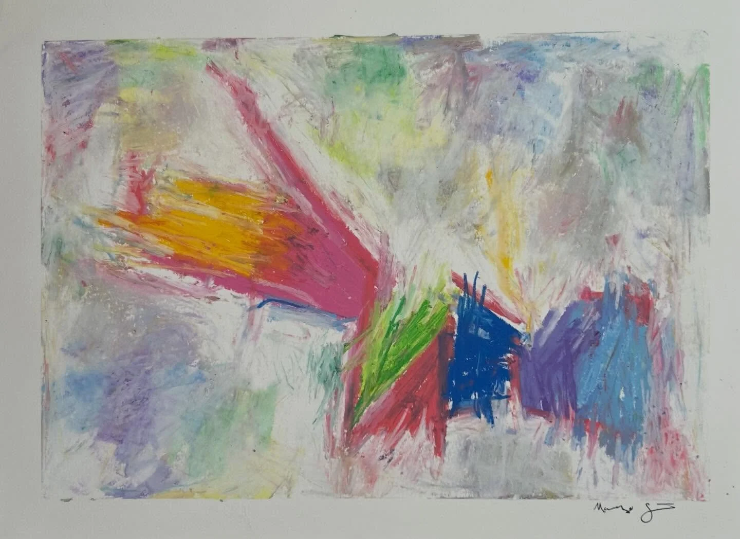 &ldquo;Announcement&rdquo; For me, sometimes abstract images can speak more clearly than words. #abstractart #oilpastelart #coloradoartist