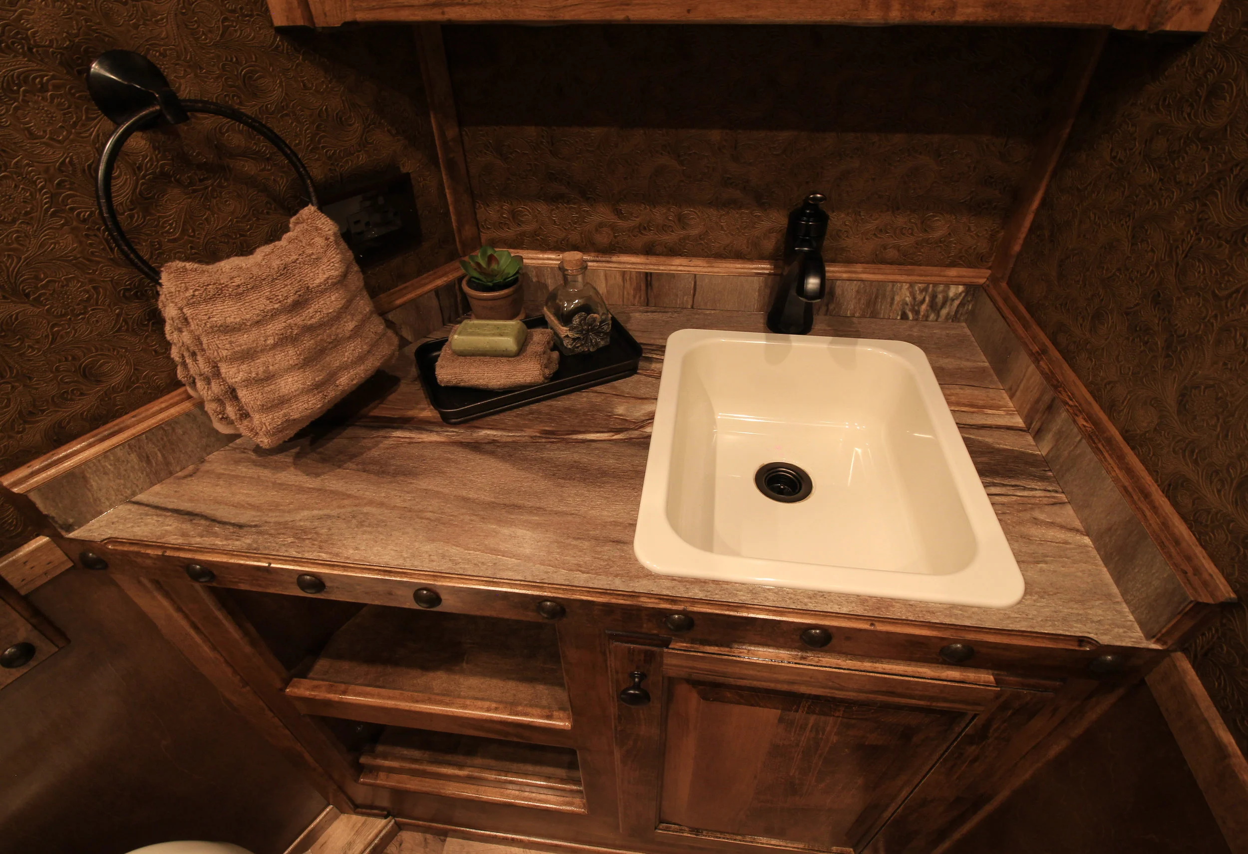 Stnd. Almond with Tuscan Bronze Faucet