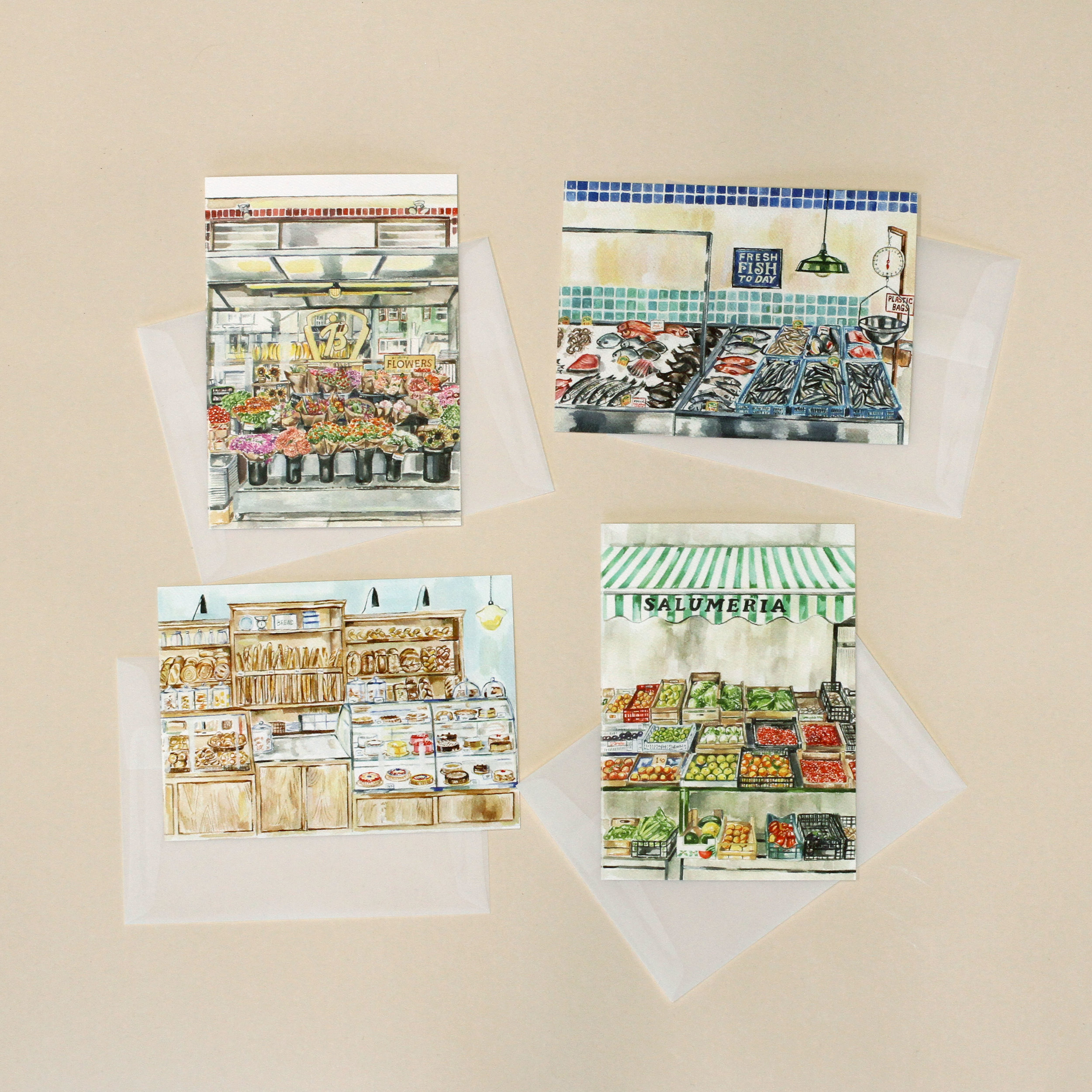 To Market Cards - Set of 4 Oversized Cards