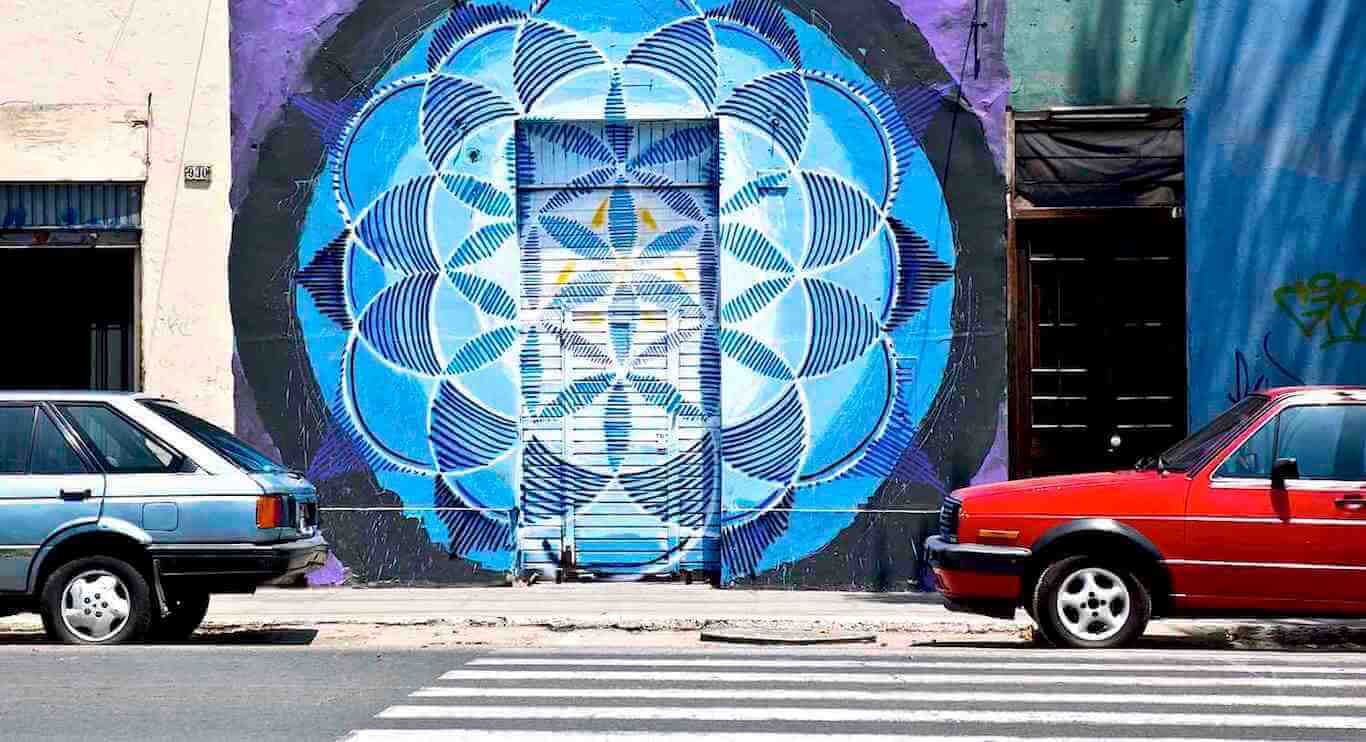 Commissioned Street Art Mandala Mural | Lima Peru, 2014