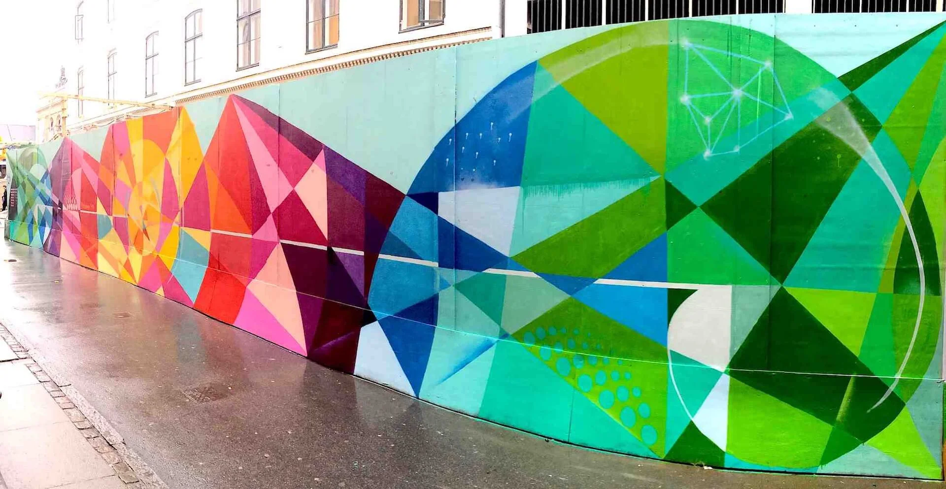 Commissioned Outdoor Mural Midsummer Pt2a for Byens Hegn Kobenhavns Metro | Copenhagen Denmark, 2014