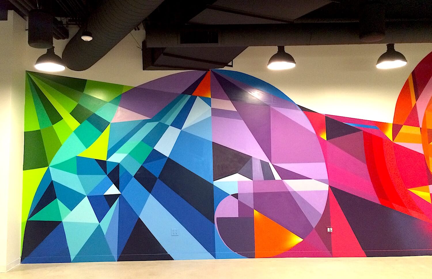 Commissioned Large-scale Office Mural 2 for EndemolShine | Los Angeles USA, 2016Commissioned Office Mural for IronSource | San Francisco USA, 2016