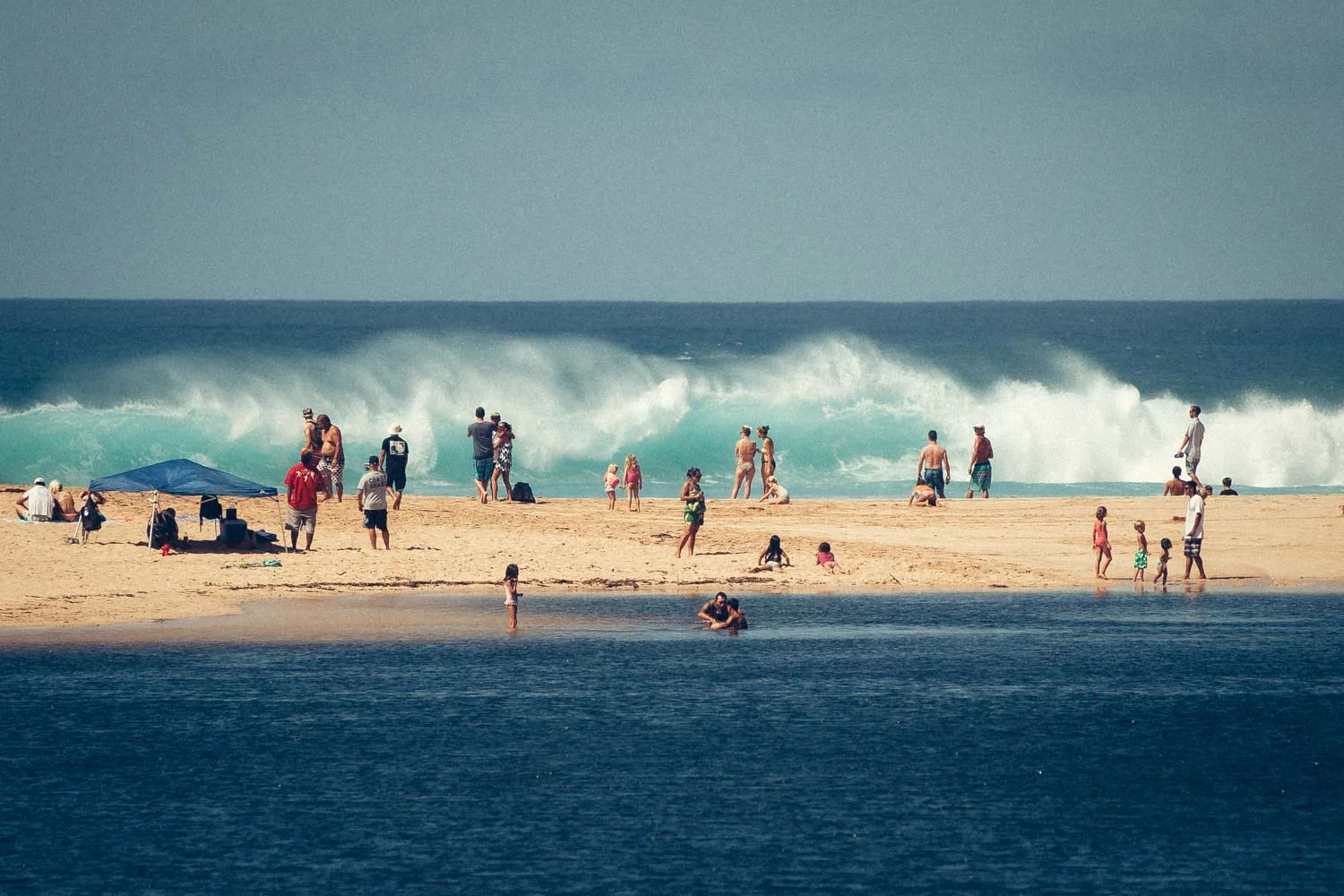 Waimea Bay from the bridge.