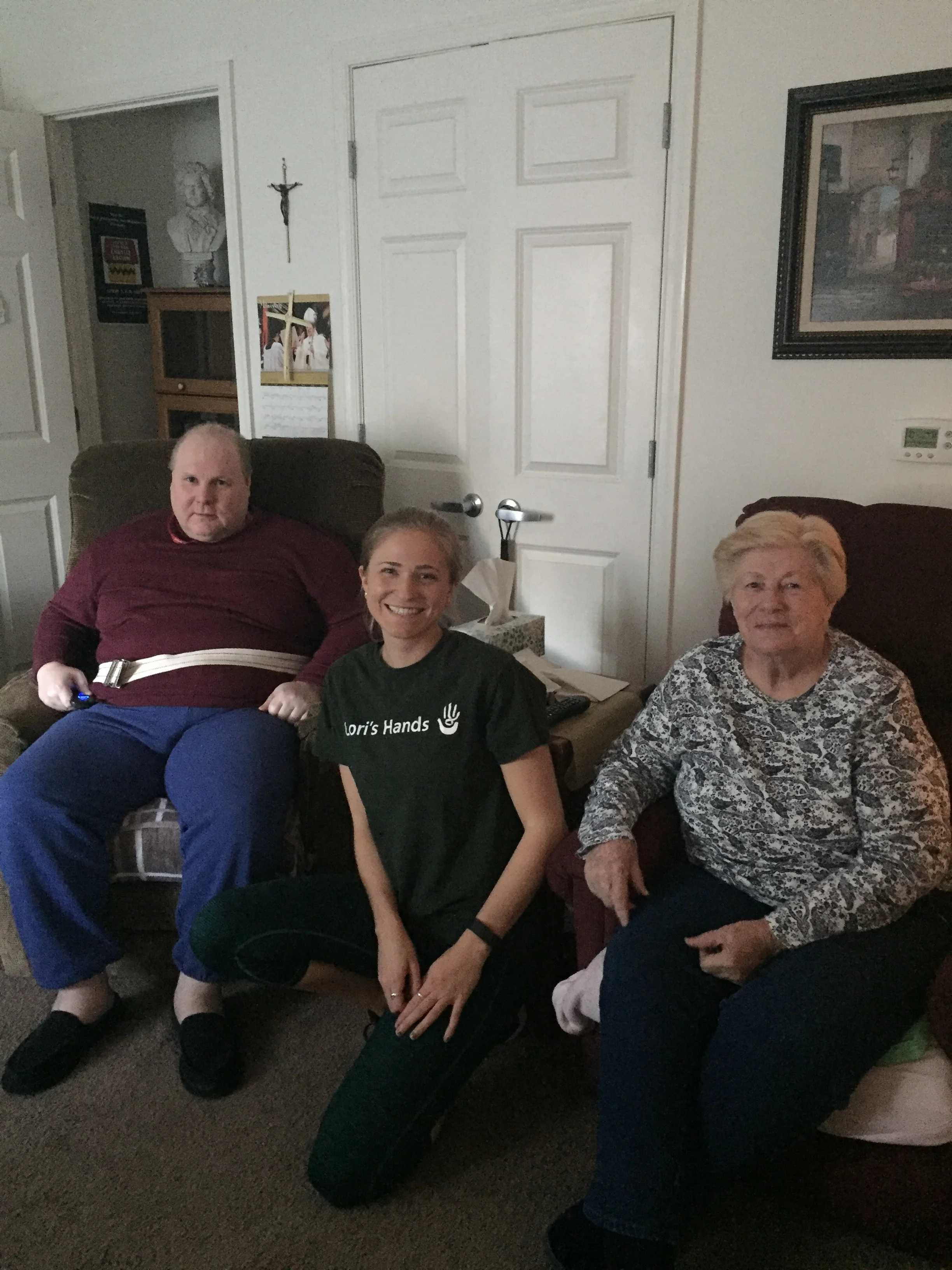 Shannon and her clients on a weekly visit.
