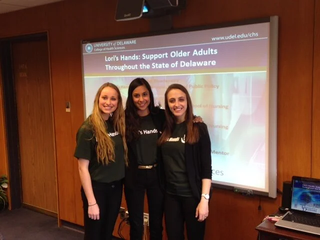 As a college student, Alexa (center) led a research project focused on Lori’s Hands expansion.
