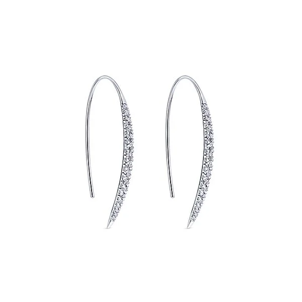 14k White Gold Kaslique Drop Earrings Gabriel