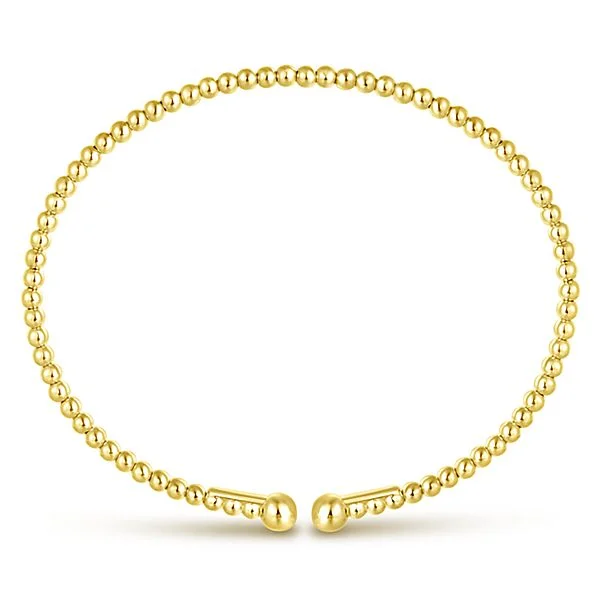 14K Yellow Gold Beaded Bujukan Bangle