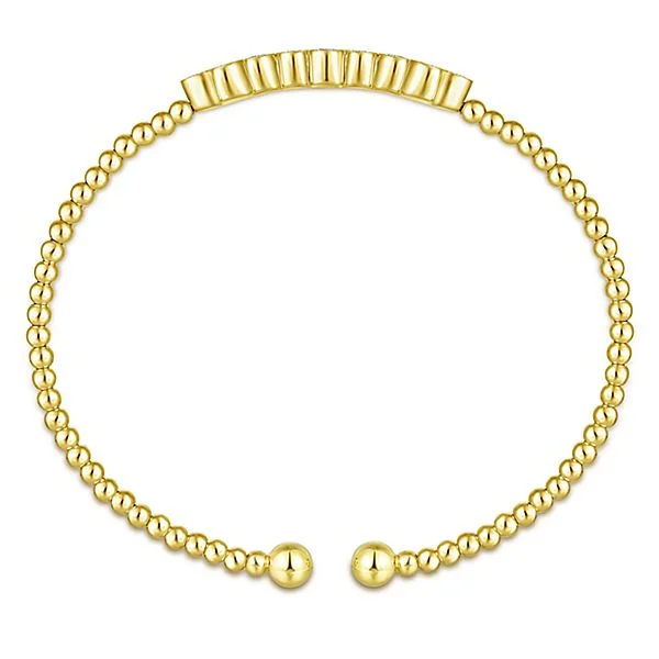 14K Yellow Gold Bujukan Bangle with Round Diamonds