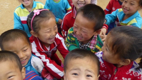 North Korean Children in Playground