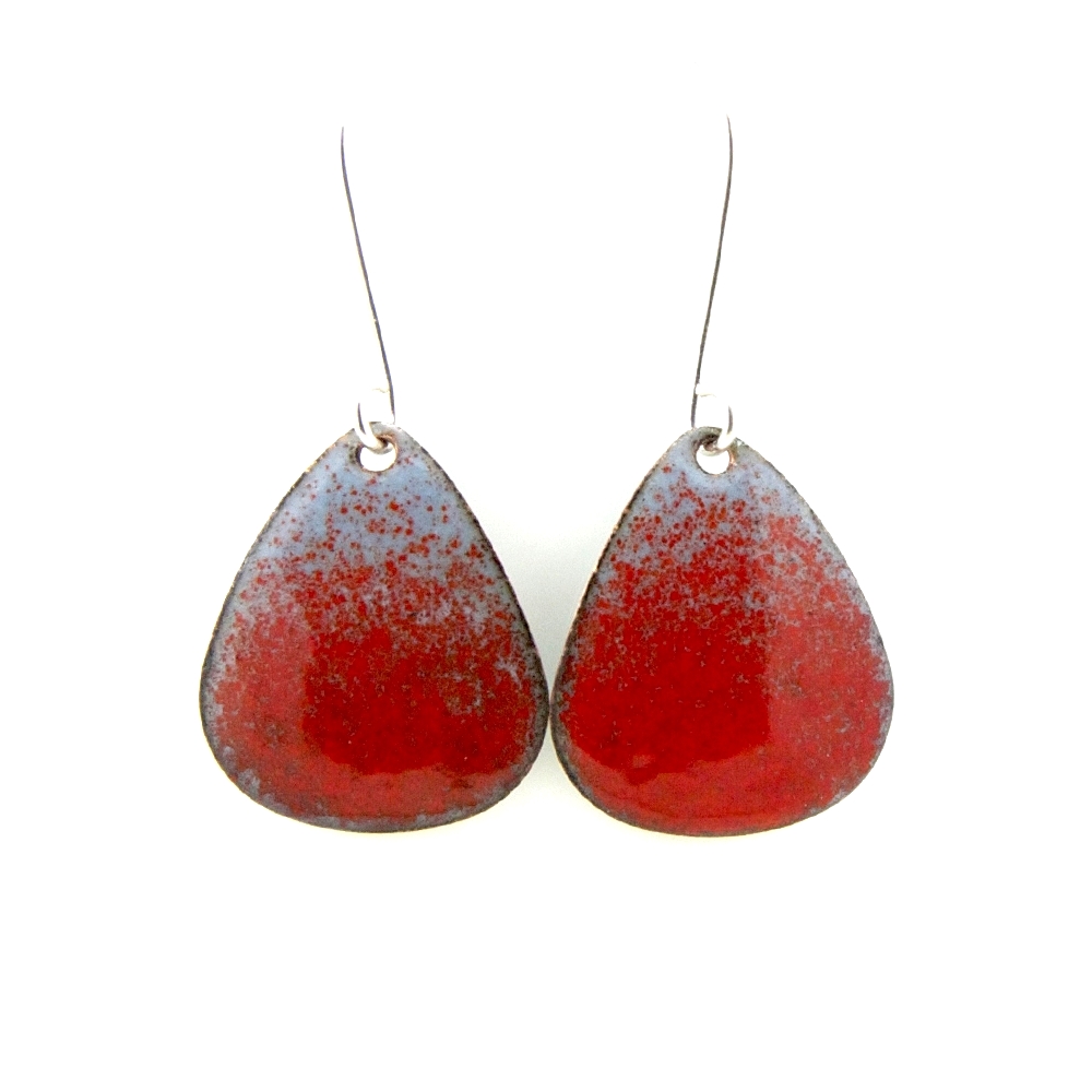 red enamel earrings