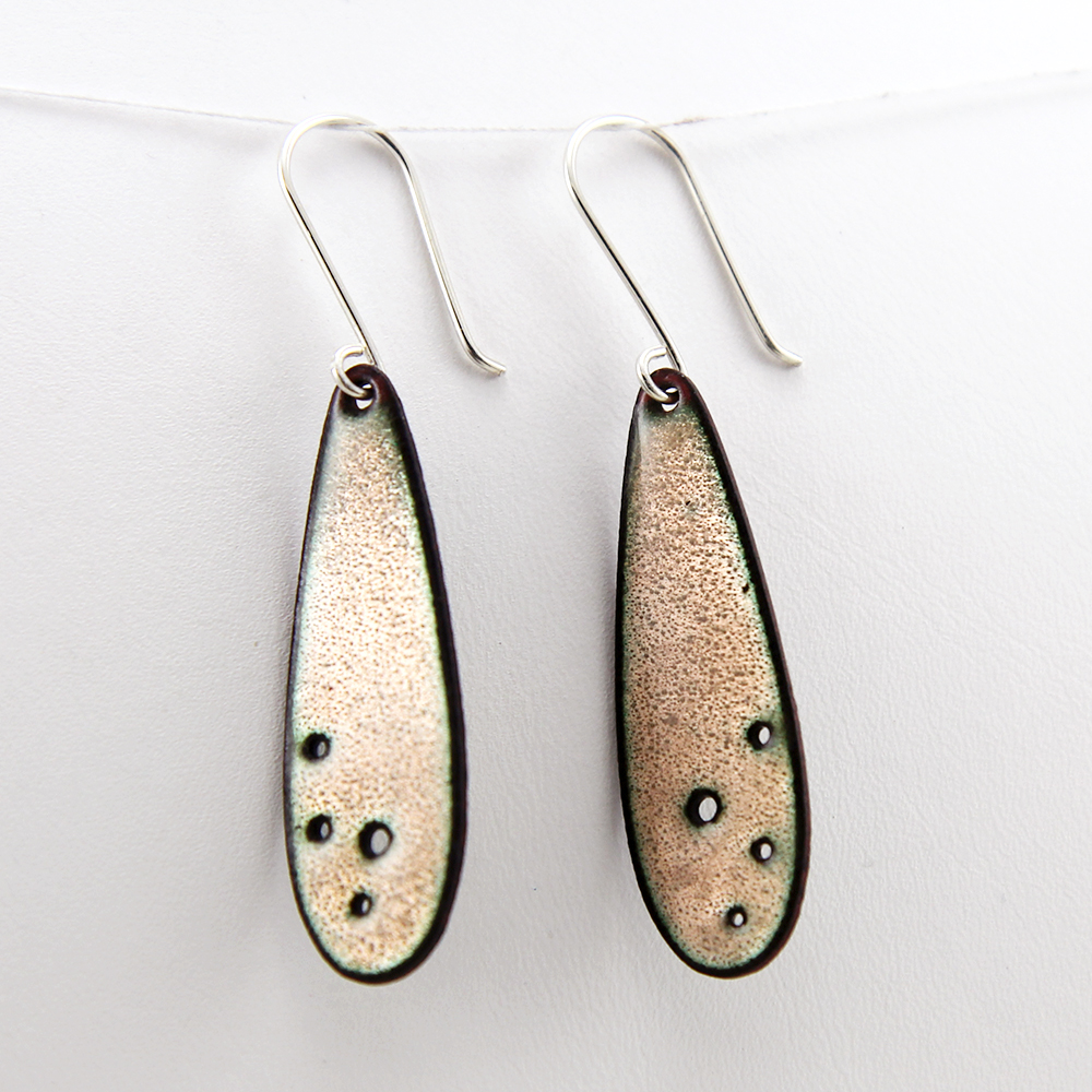 copper cala lily .. enameled earrings, botanical jewelry, copper earrings, handmade  jewelry, cottage core, gifts for her