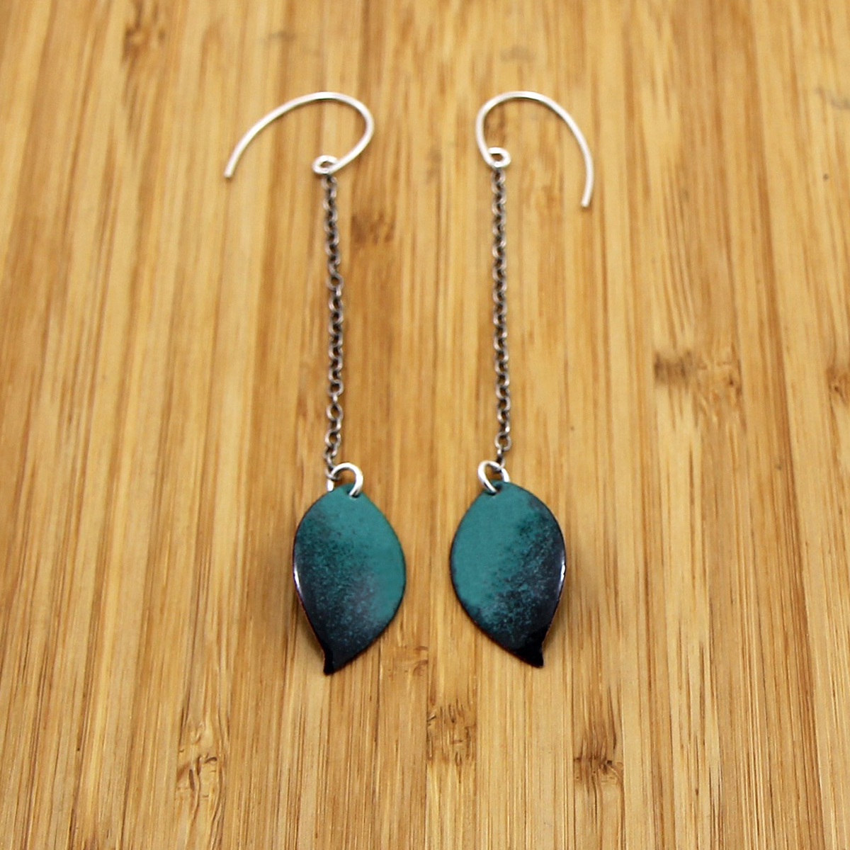 Iris Willow Drop Leaf Earrings Teal.jpg