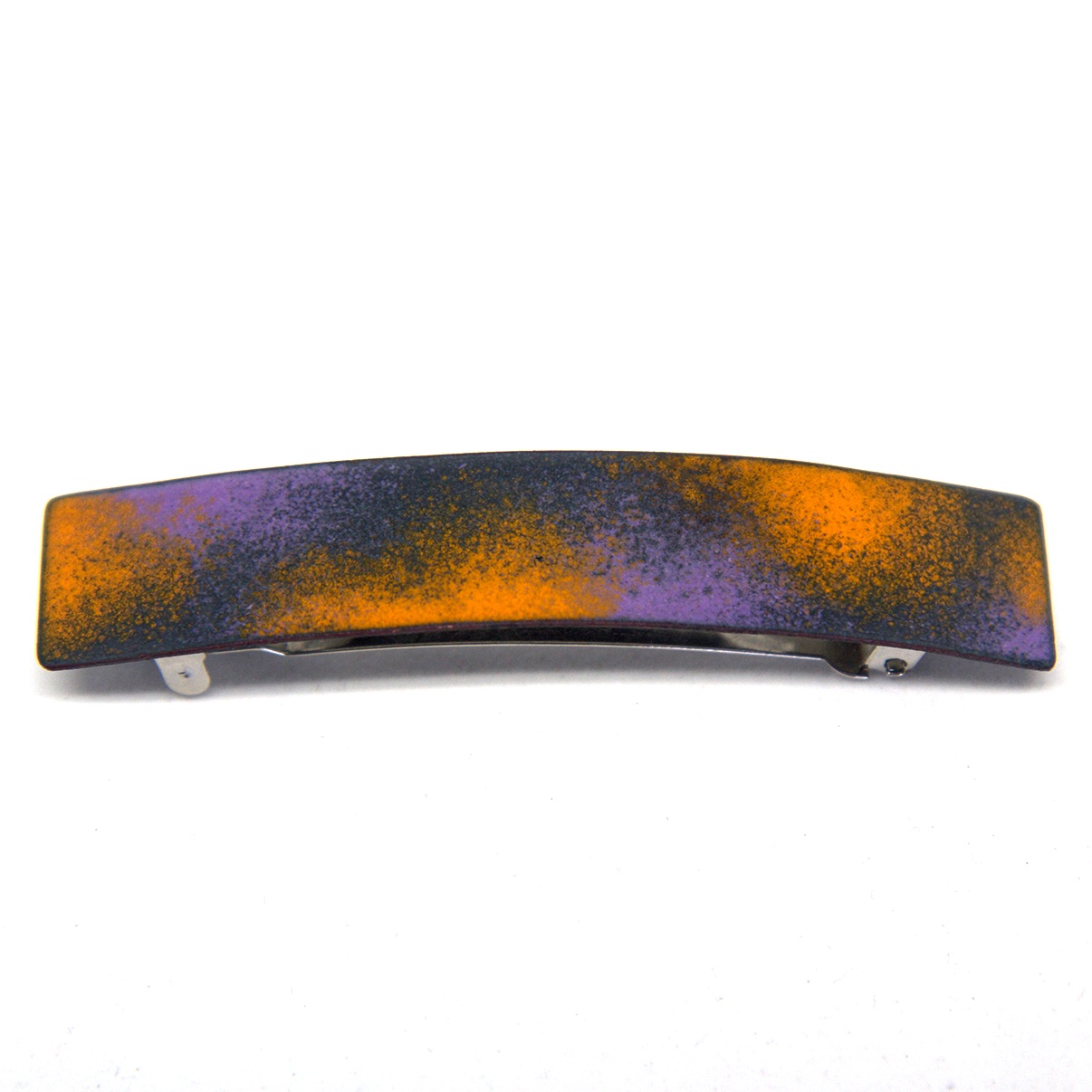 Small Sprinkle Barrette - Orange, Purple & Charcoal