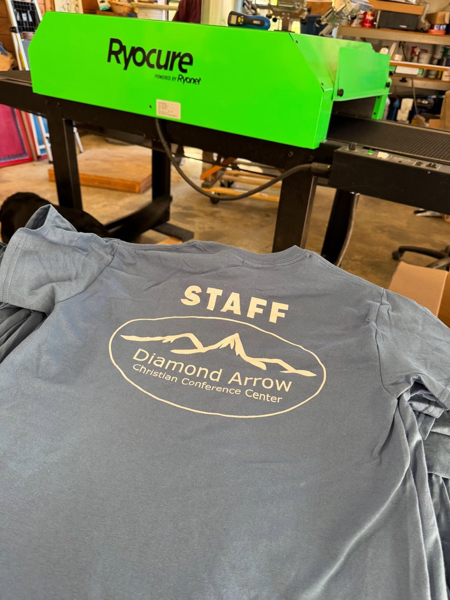 Printing shirts in preparation of summer staff orientation tomorrow!!

#followdaarrow #summercamp #summerstaff #campstaff #stafforientationday #camplife