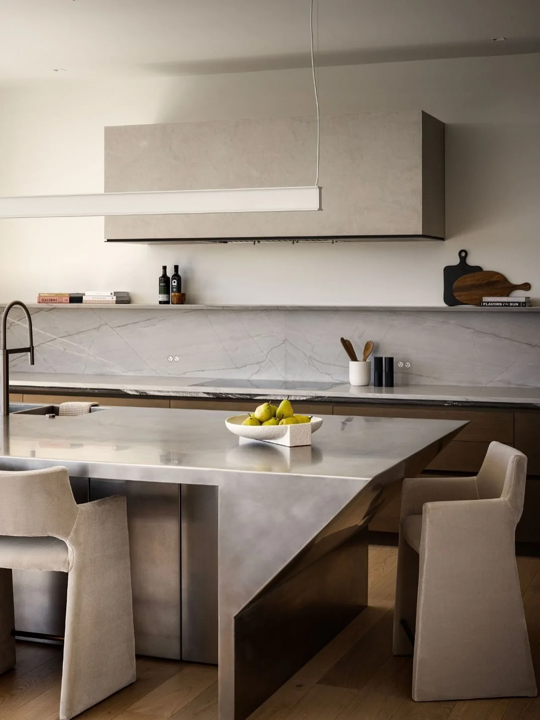 This Kitchen showcases the talents of the builder with their appetite for risk in design and build when we propose unique ideas. Clean lines and precision in finishing for a minimalist aesthetic. &thinsp;&thinsp;&thinsp;&thinsp;&thinsp;&thinsp;&thins