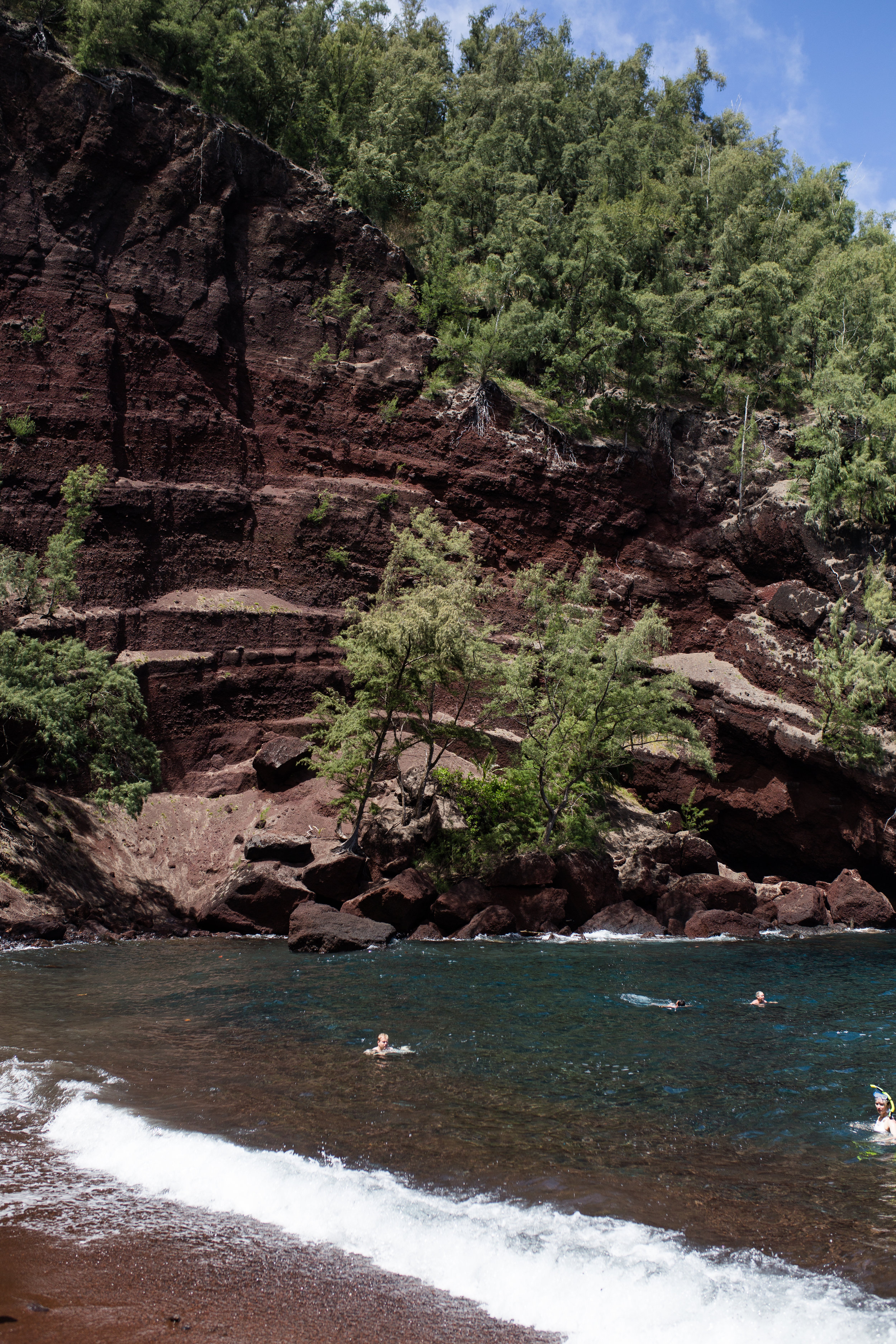 Red Sand Beach at Kaihalulu Bay, Hana, HI