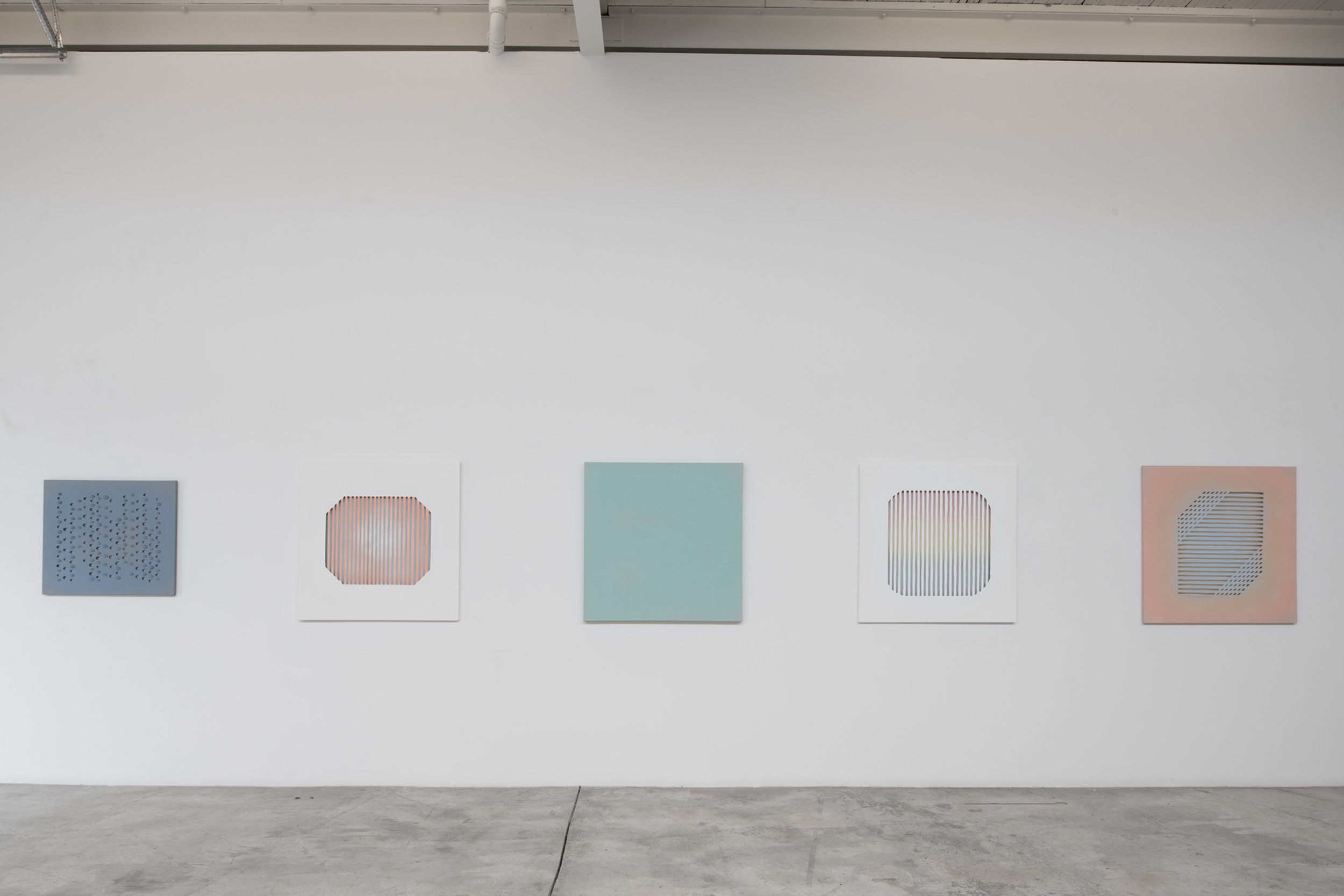   Derek Coulombe, Nestor Krüger, Kristie MacDonald, Janine Miedzik, Haley Uyeda    Installation view at Diaz Contemporary 2016 