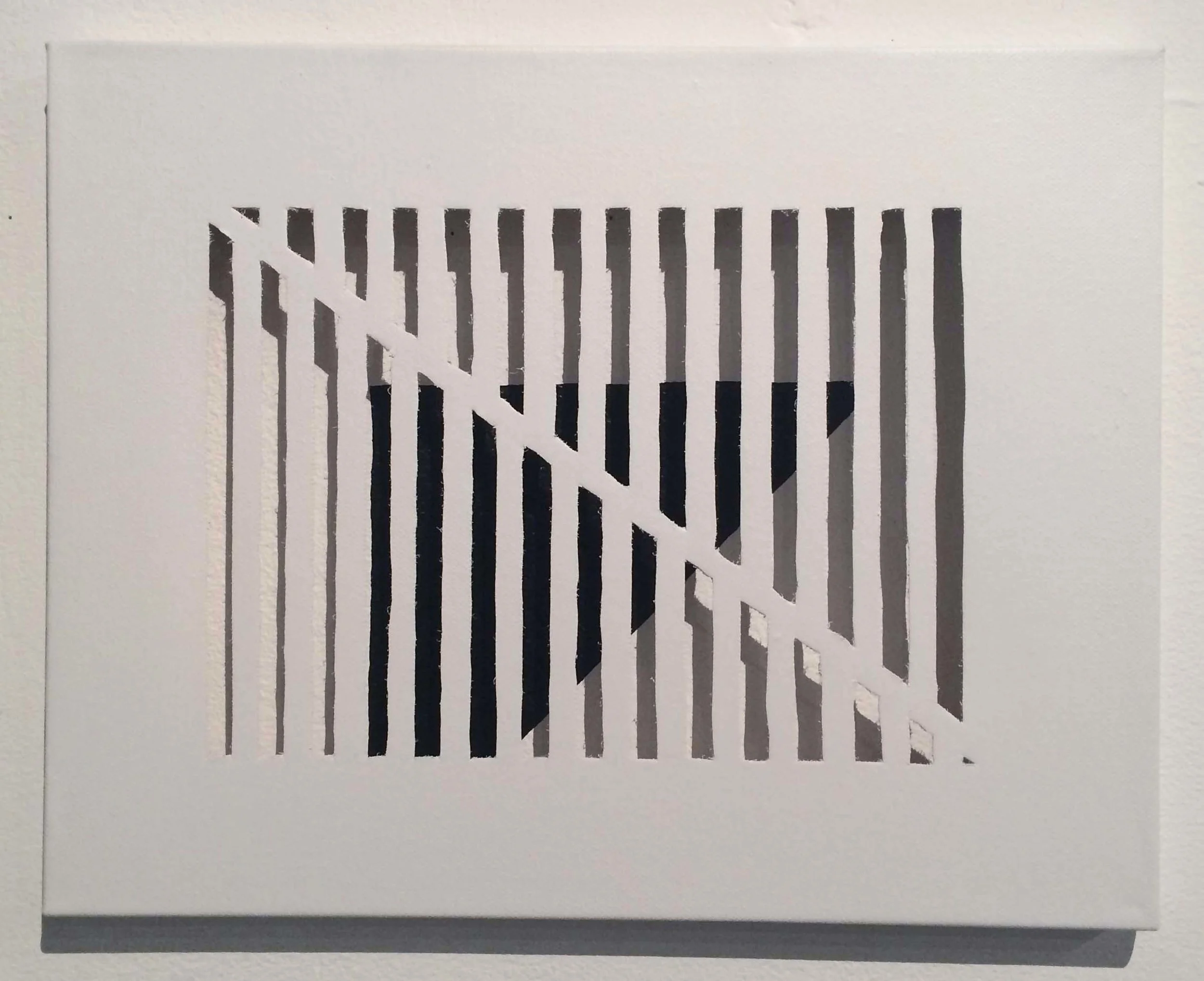 spray paint on canvas, acrylic on wall 11" x 14" 2015