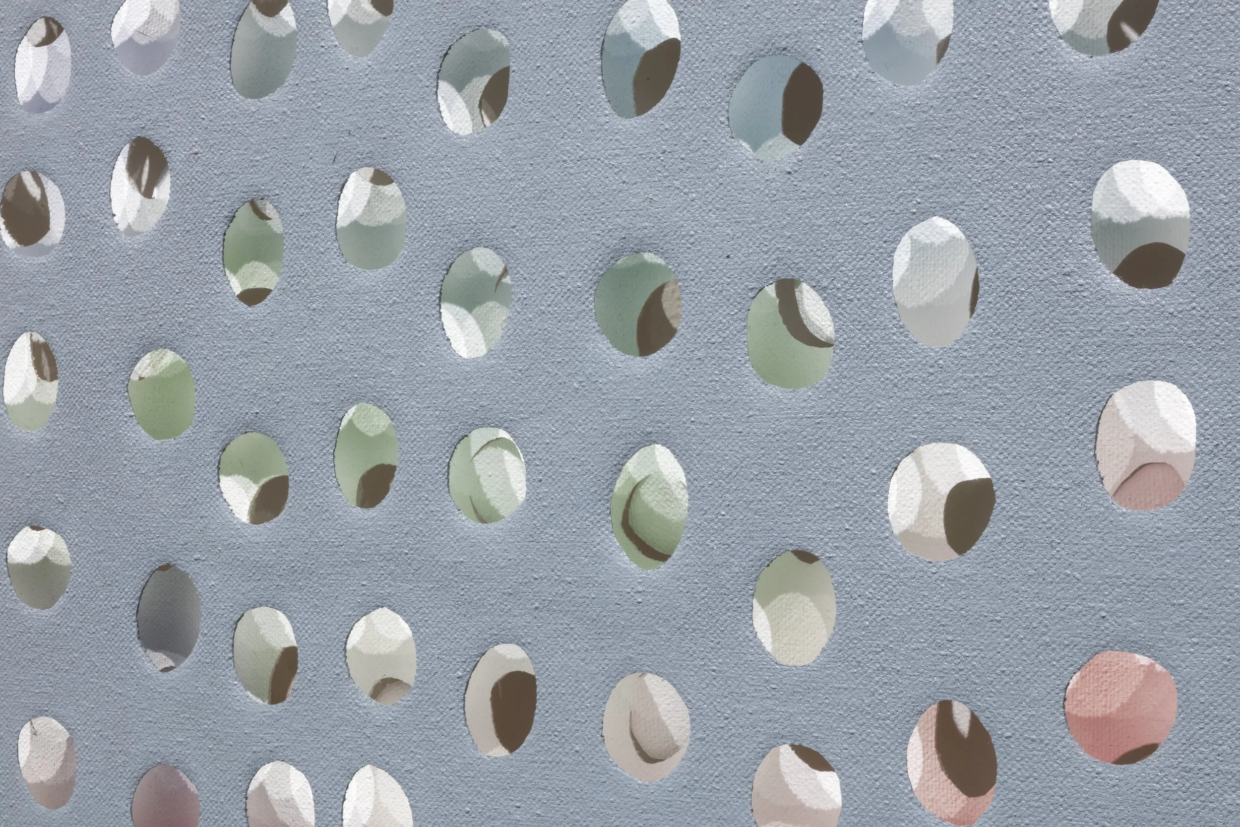 in undulating rooms (detail) acrylic on layered canvas 34" x 34" 2017