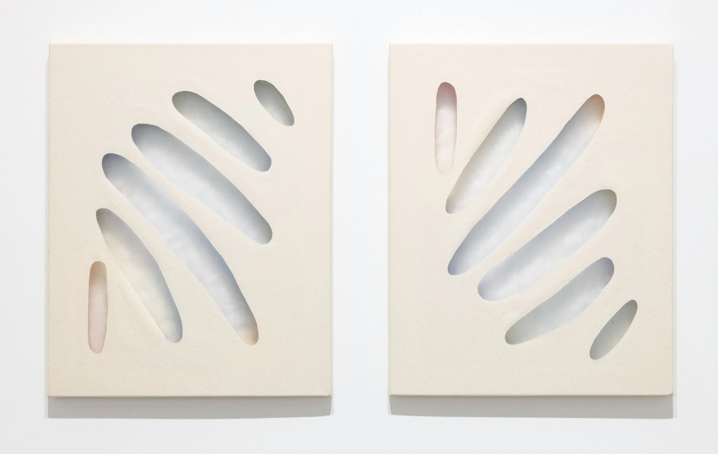 liquid luminescence acrylic and gel medium on canvas 20" x 16" (diptych) 2017