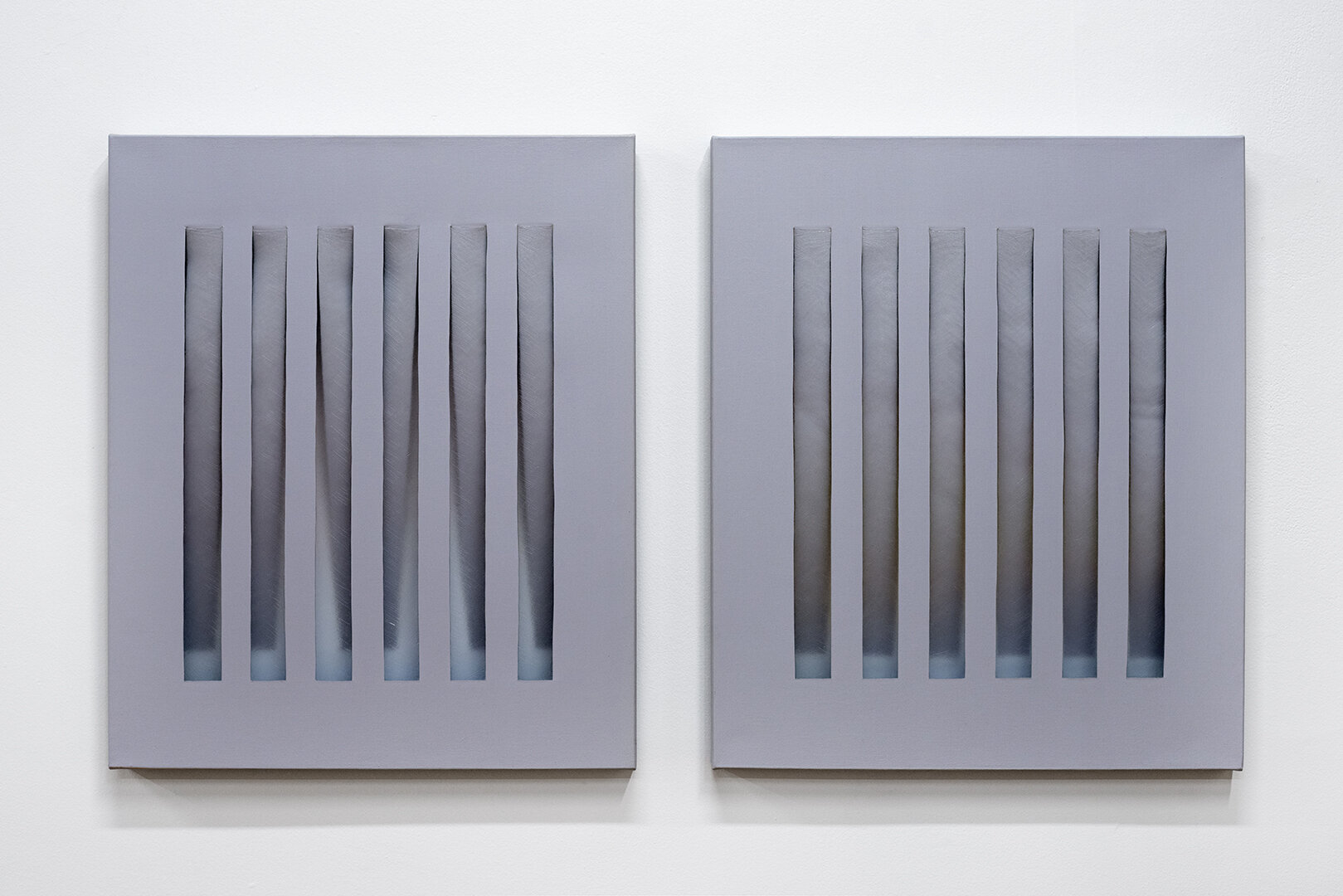   Haze  Acrylic and gel medium on canvas  26” x 24” each  2019 