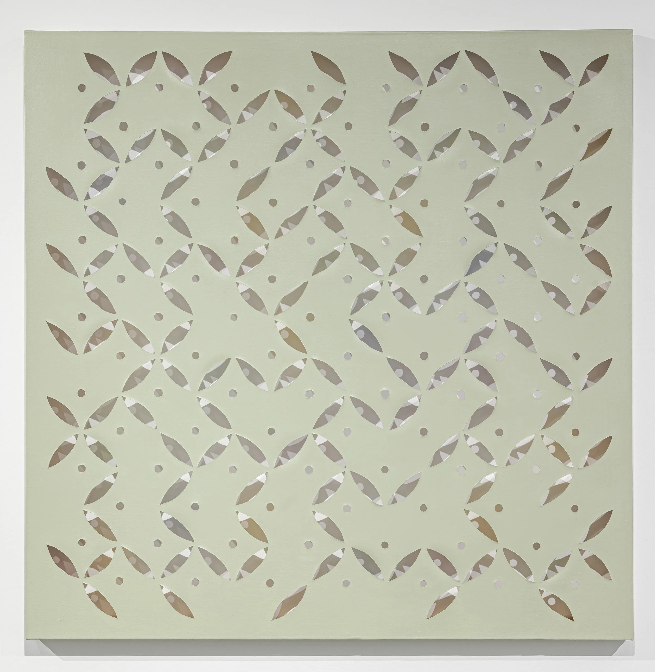   Variation of Shippou, Sashiko Stitch   Acrylic on canvas  34” x 34”  2026 