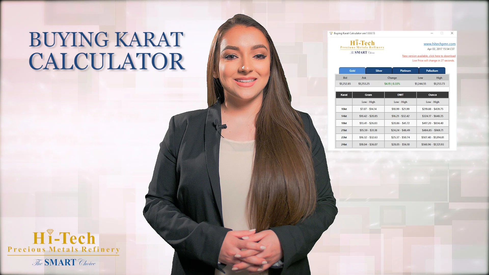 Hi-Tech Precious Metals Refinery Buying Karat Calculator