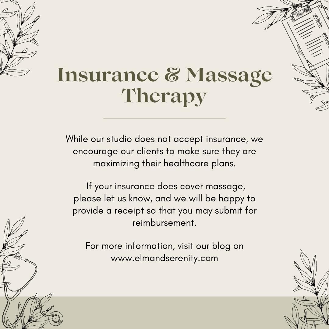 Did you know that some insurance plans cover massage therapy? If not, this is our friendly reminder to check and see if yours does!