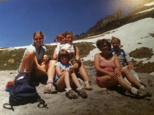 My family and my dad's students at Glacier - before the fall...
