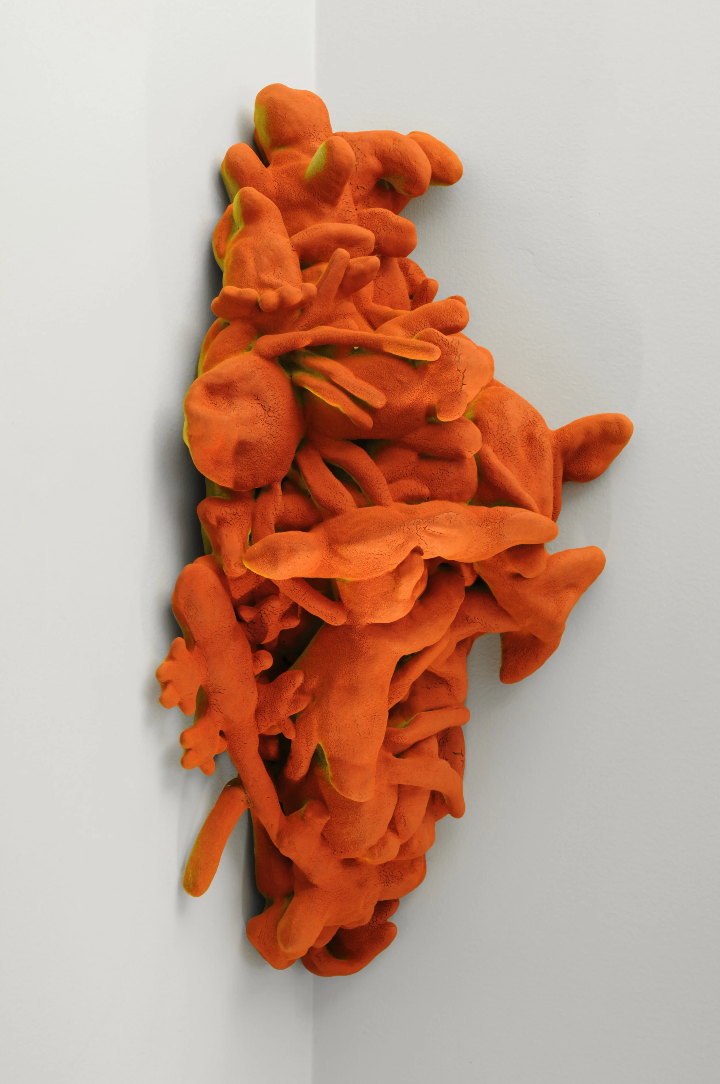   Strange Flower II ,&nbsp; 2010 Earthenware, glaze, wooden stand 21 x 14 x 11 inches 
