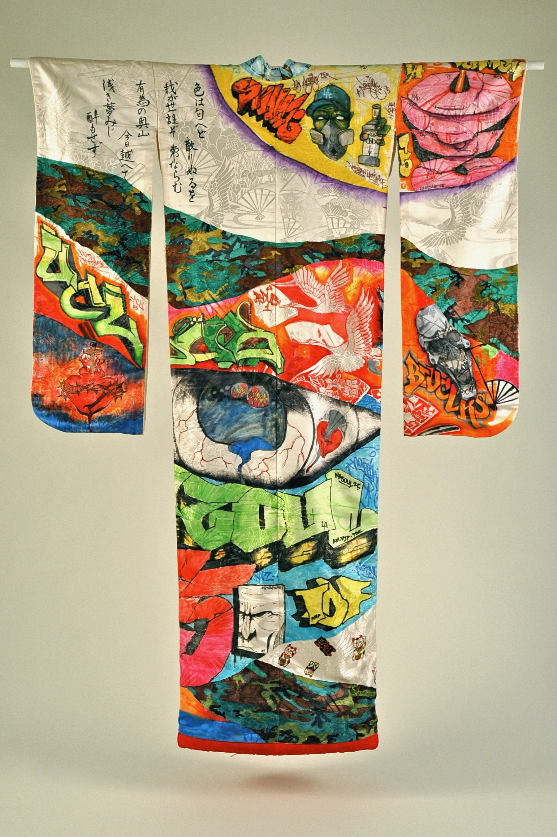 Good Luck! (Kimono), 2005 Kimono, fabric markers 84 x 46 x 41 inches