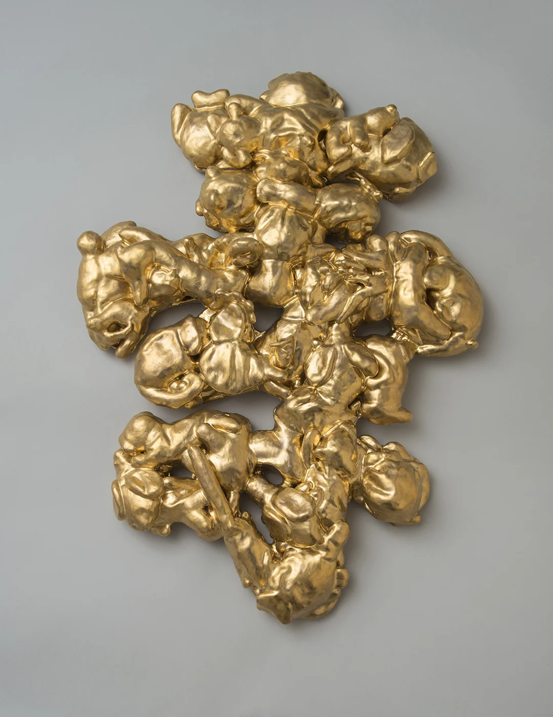   Longevity , 2009 Earthenware, glaze, gold luster 22 x 16 x 3 inches 