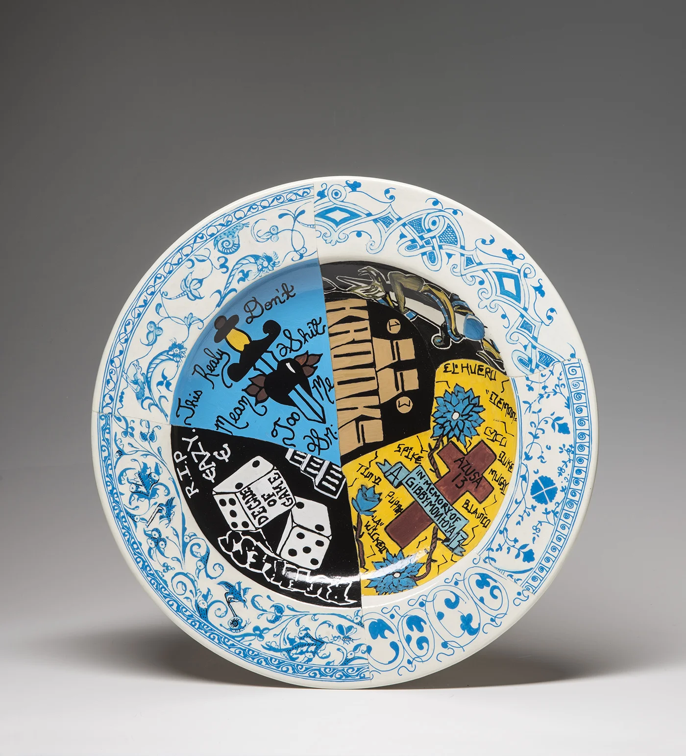   Ruthless ,&nbsp;1999 Ceramic, paint 16 x 16 x 2 inches 