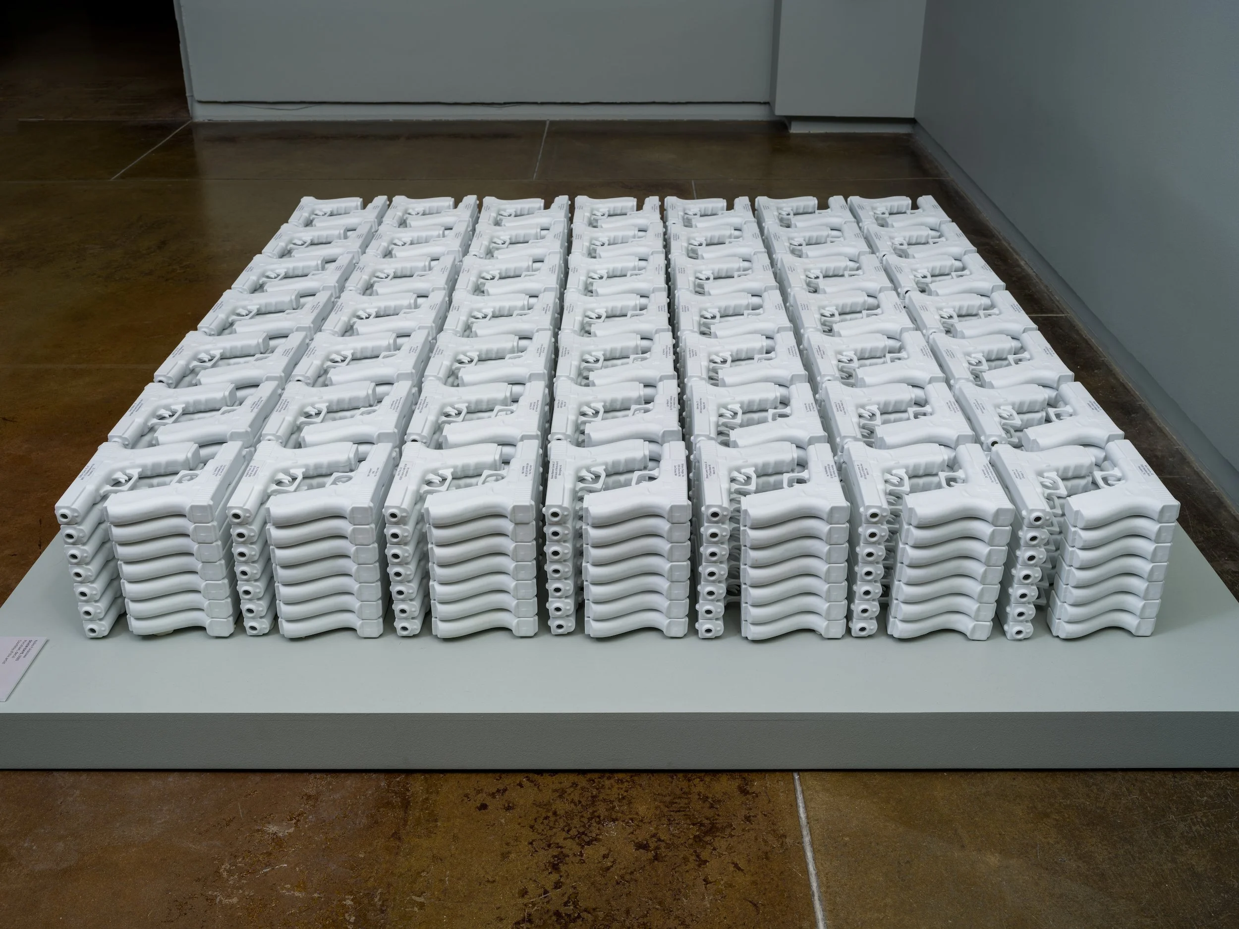   Seven Days , 2022 Porcelain, decal 60 x 60 x 10 inches 