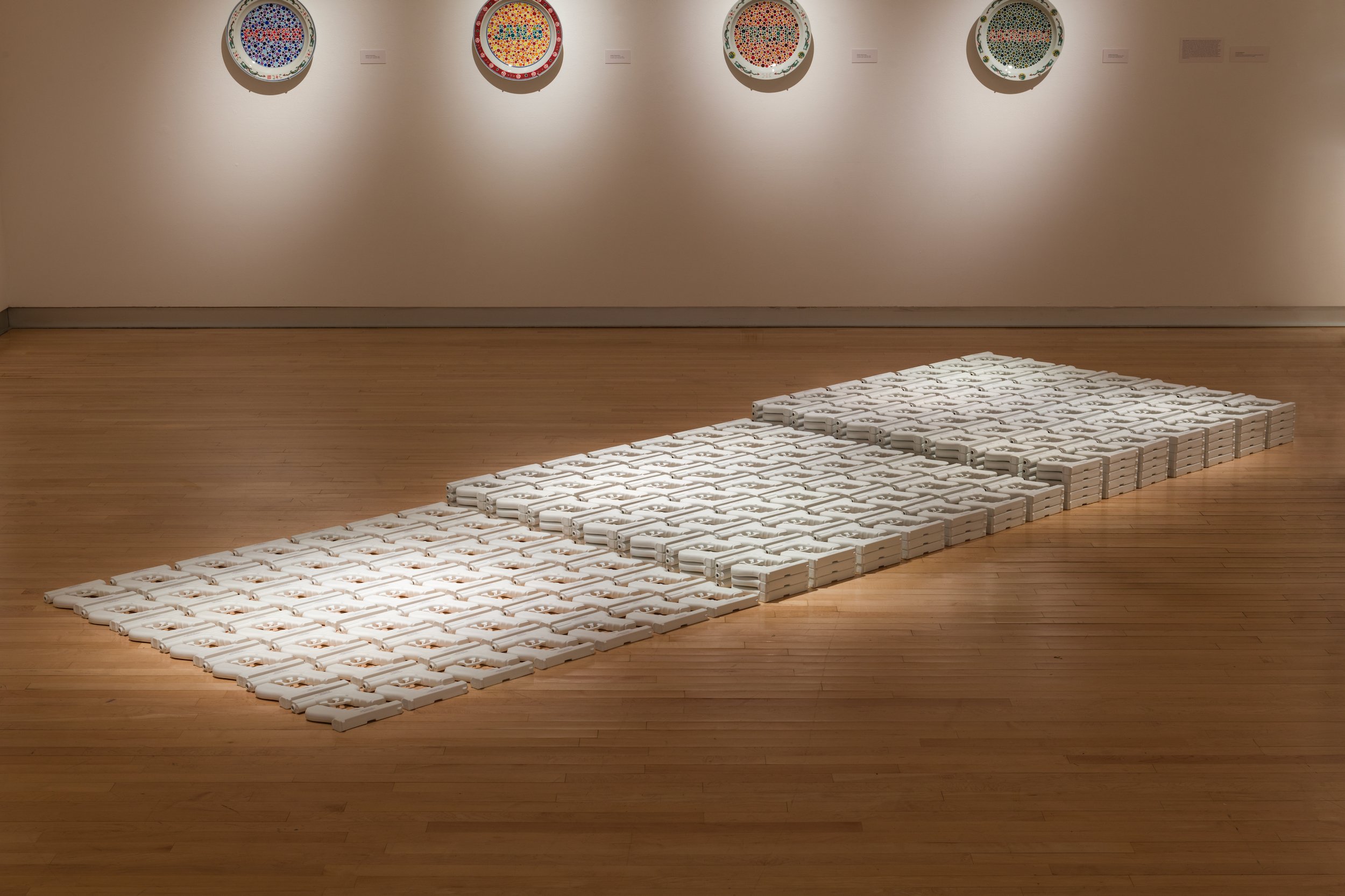   9/365 Days , 2023 Porcelain, decal 60 x 180 x 7 inches 