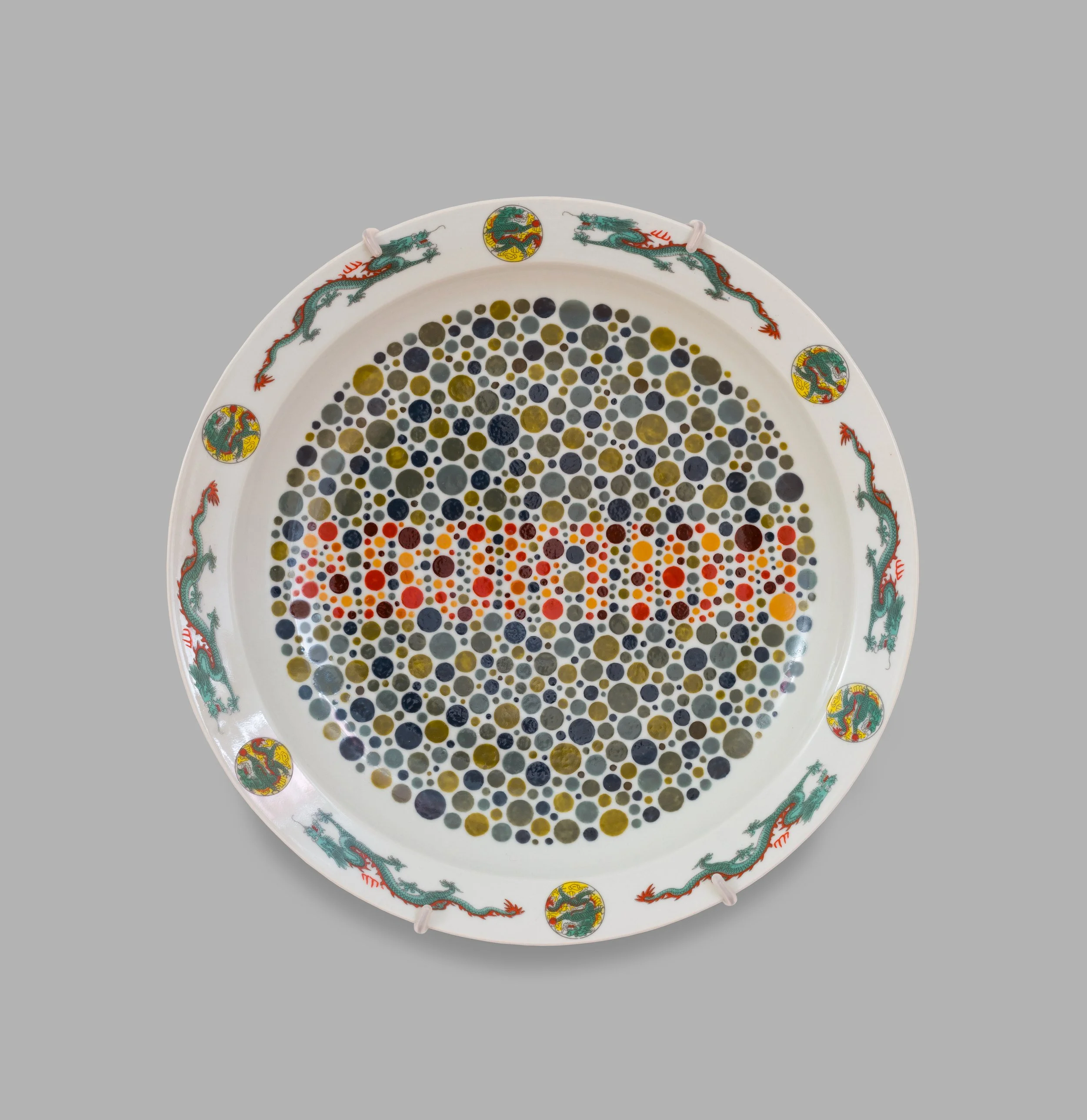   Perception Plate (ABORTION) , 2022 Porcelain, glaze, china paint, decal 17 x 17 x 2.5 inches 