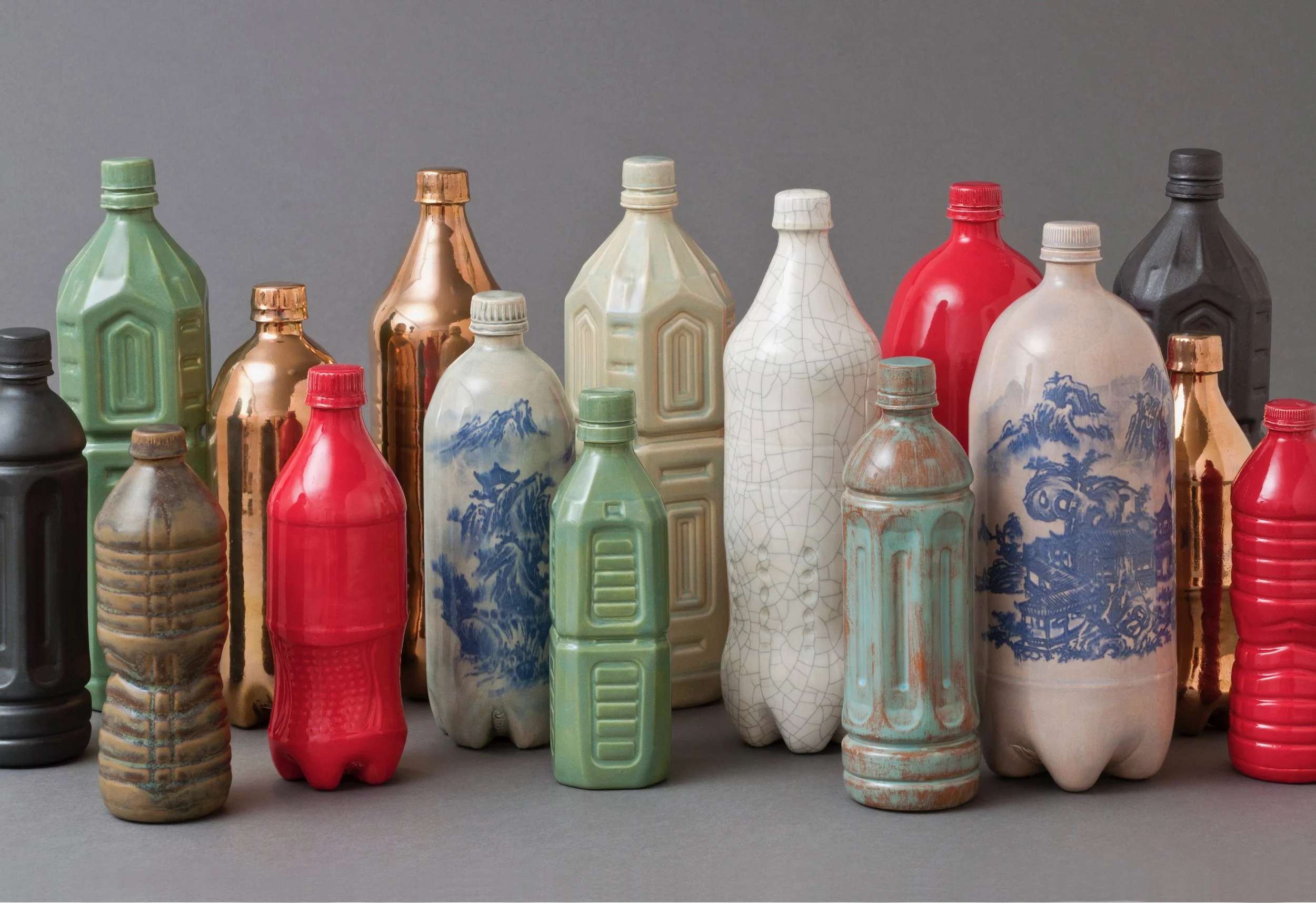   Chinese Still Life #1 , 2013 Earthenware, Glaze, Transfer, Gold luster Variable dimensions 