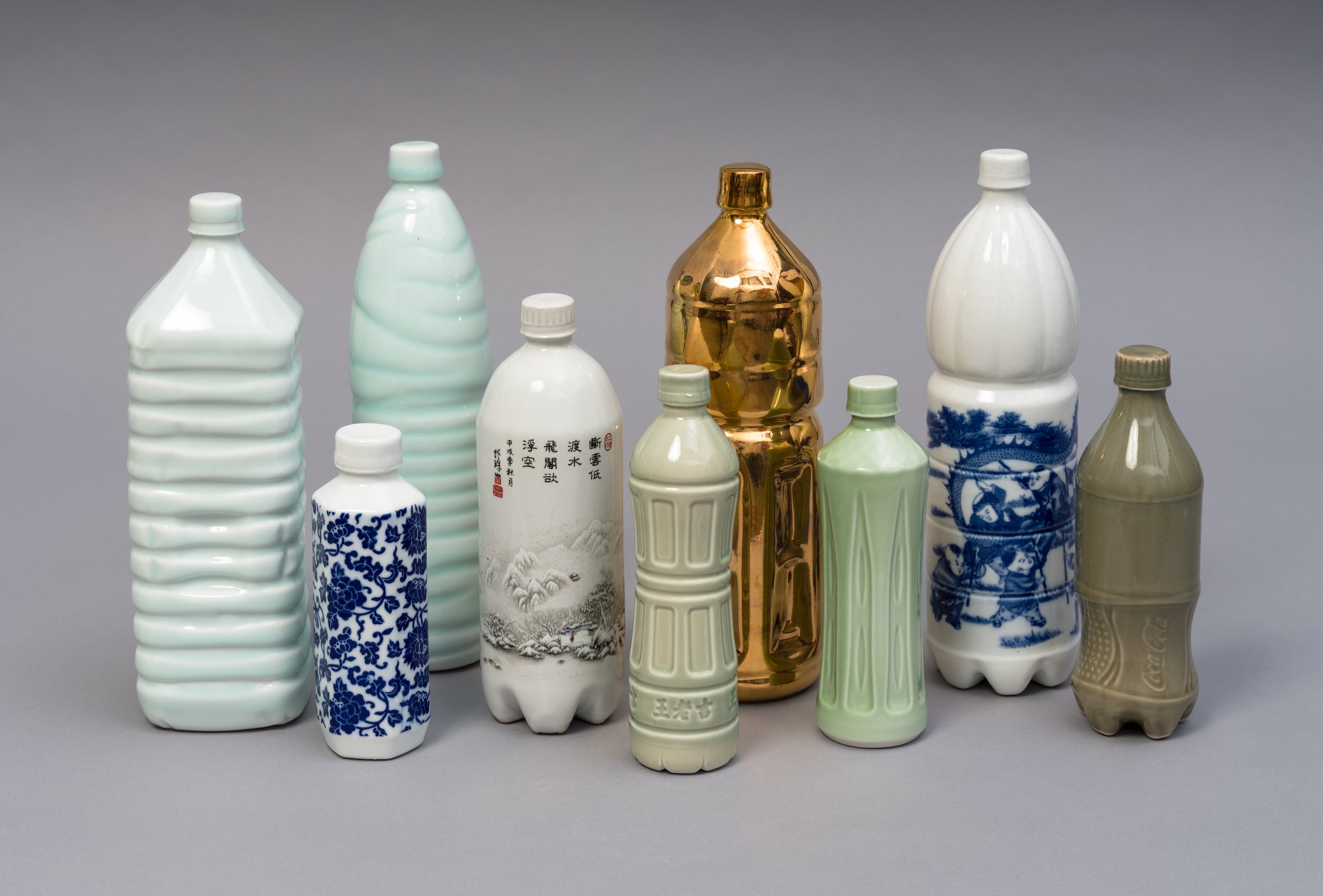   Chinese Still Life VI , 2024 Porcelain, Glaze, Gold luster 12 x 22 x 9 inches 