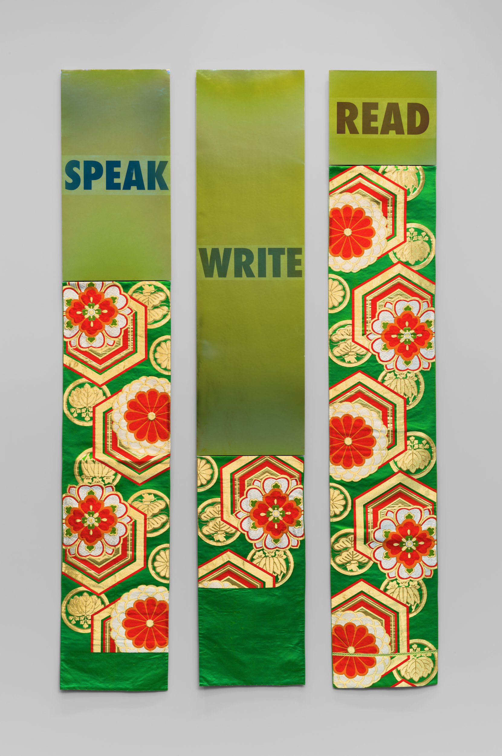   Neither Obi/SPEAK , 2025 70 x 42 x 1 inches  Porcelain, Glaze, Obi sash 