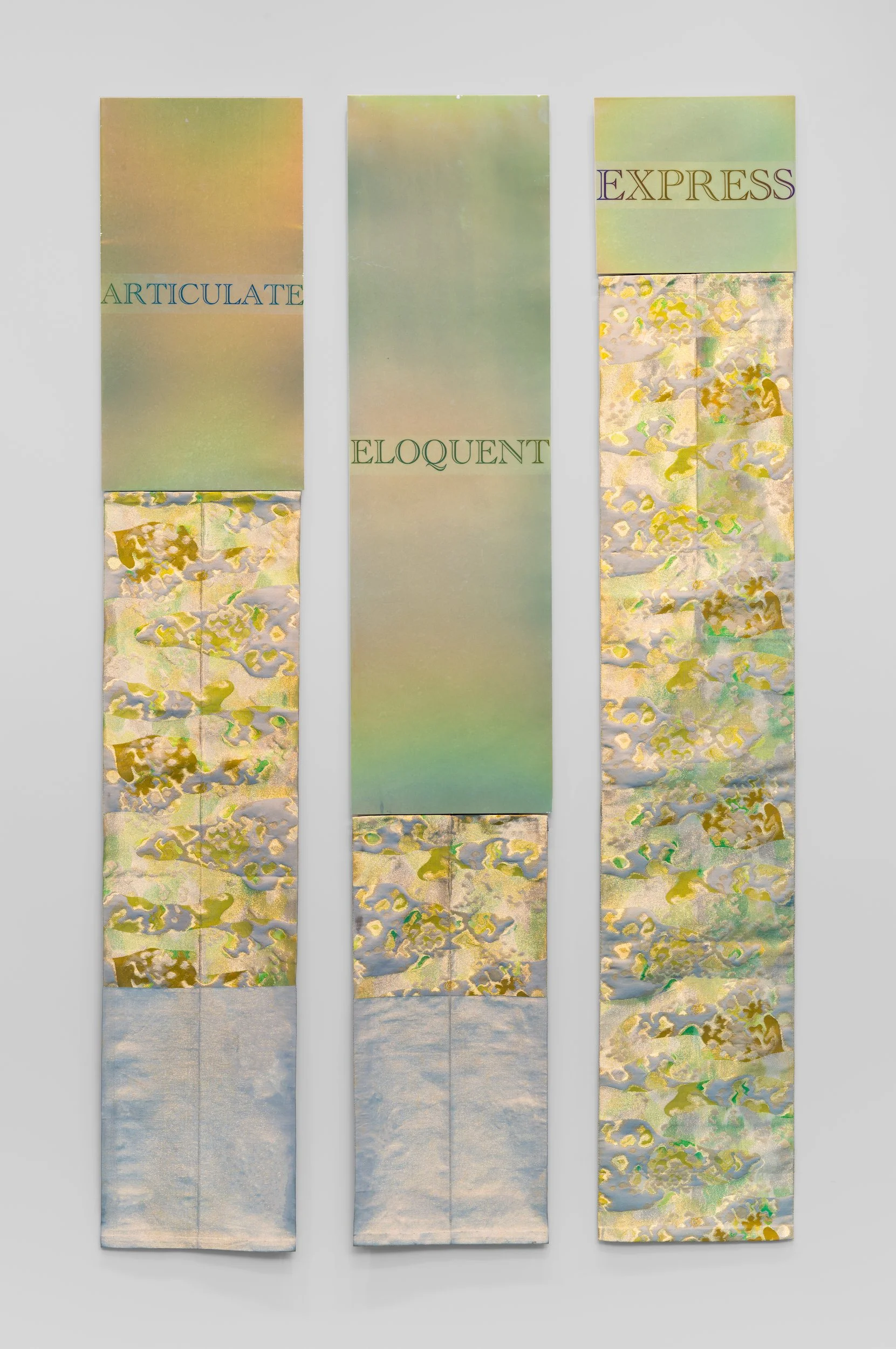   Neither Obi/ARTICULATE , 2025  70 x 42 x 1 inches  Porcelain, Glaze, Obi sash 