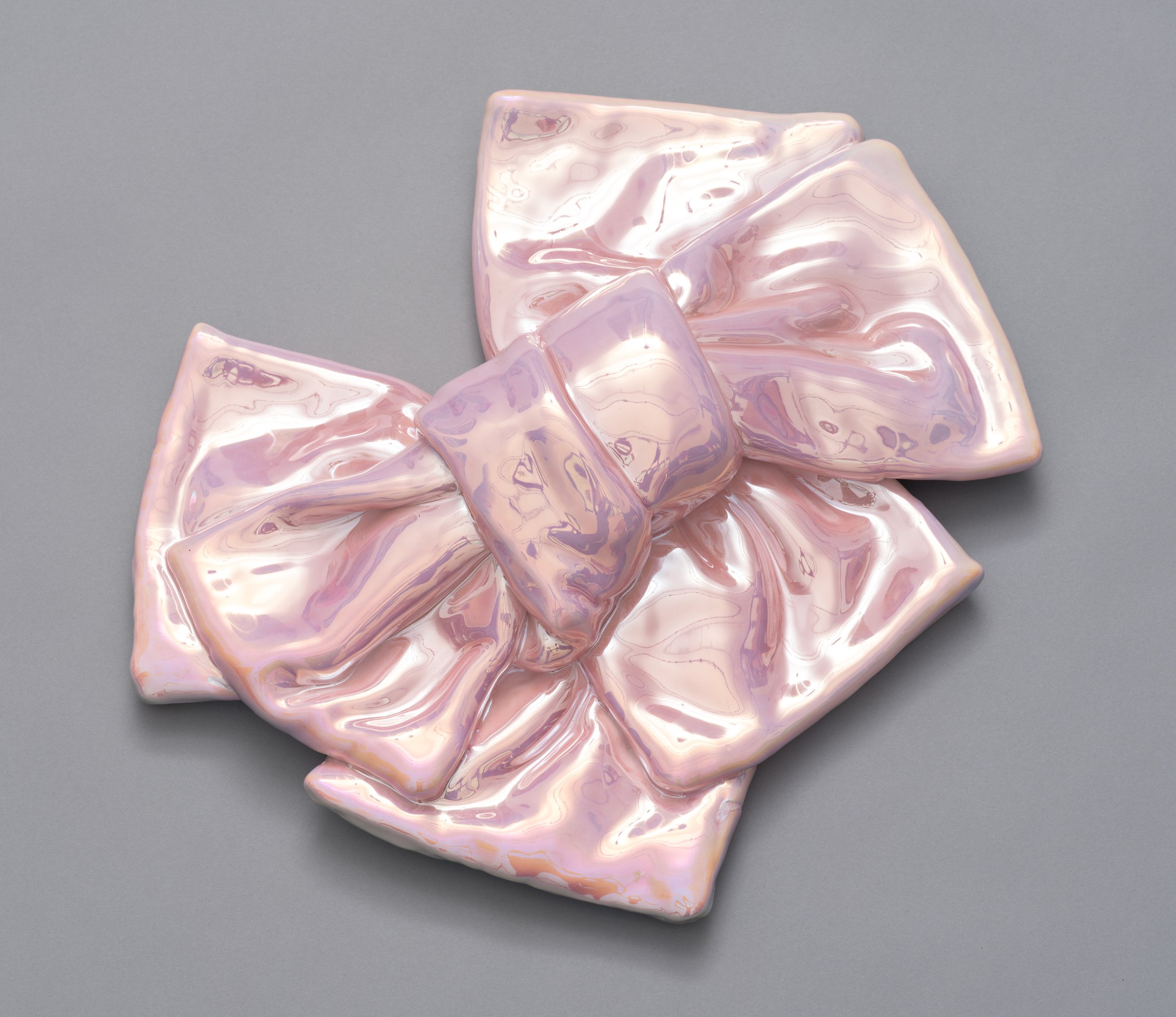   Obi III , 2025 16 x 17 x 5 inches Porcelain, Glaze, Pearl PVD 