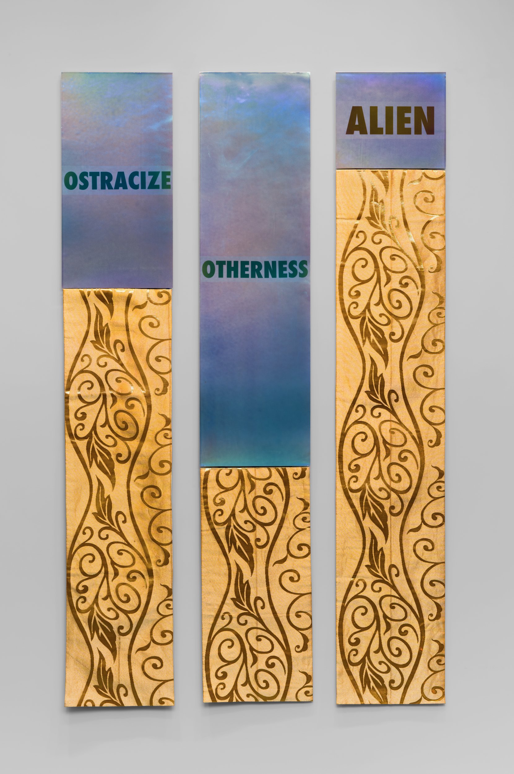   Neither Obi/ALIEN , 2025 70 x 42 x 1 inches Porcelain, Glaze, Obi sash 